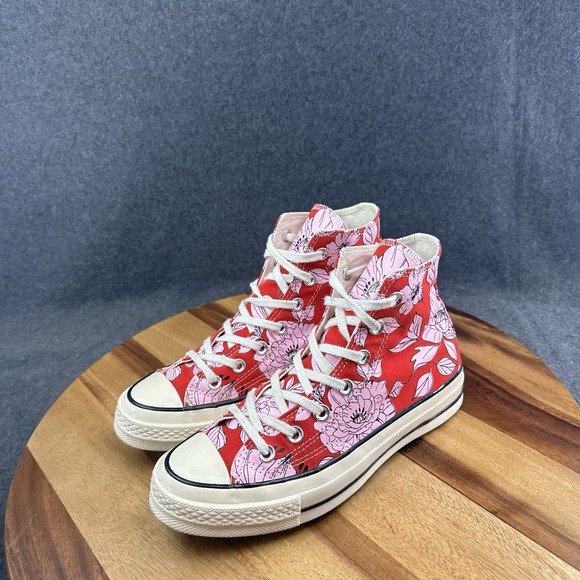 CONVERSE Chuck Taylor 70 Vintage Floral Hi Top Sneaker 568373C University Red 7 - Picture 5 of 10